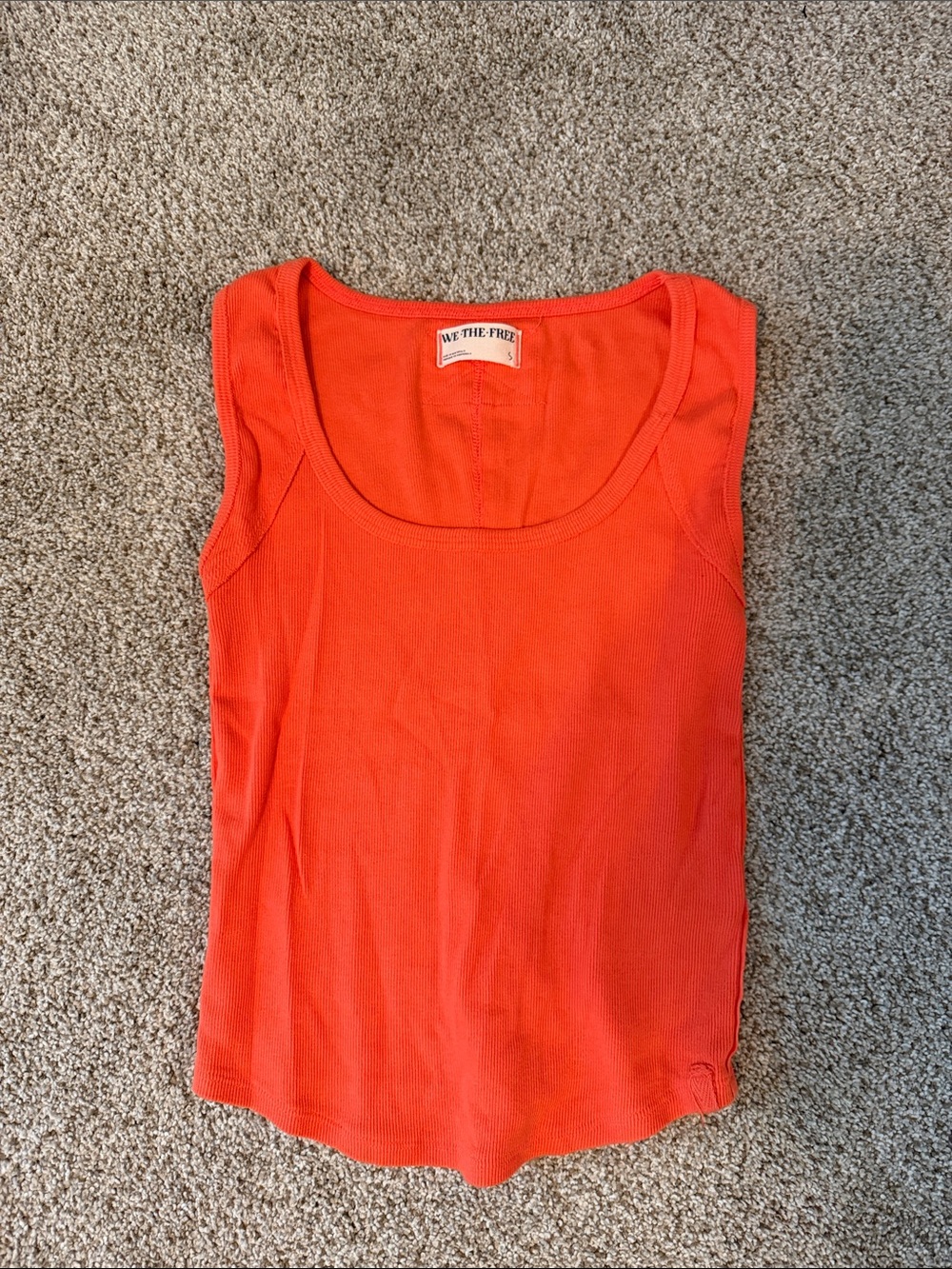 Free People Bright Orange Scoop Neck Tank